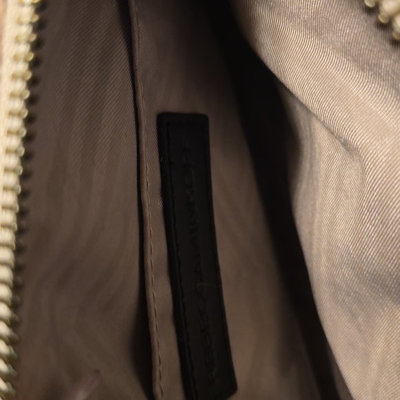 REBECCA MINKOFF Mini Mac Velvet Convertible Crossbody Putty/Gunmetal - Picture 4 of 5